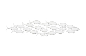 School of Fish Wall Art, Matte White