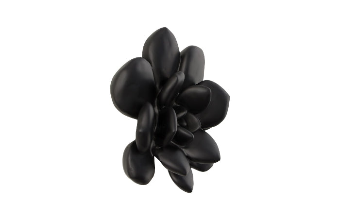 black succulent wall planter Laui Succulent Wall Art, Smooth Matte Black