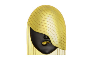 Fashion Faces Wall Art, Large, Her Left Wave, Black and Gold