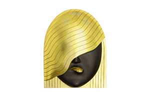 Fashion Faces Wall Art, Large, Her Right Wave, Black and Gold