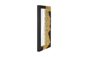 Mercury Mirror, Rectangle, Black, Gold Leaf