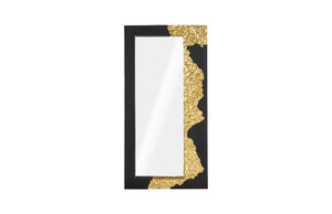 Mercury Mirror, Rectangle, Black, Gold Leaf