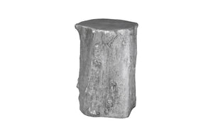 Log Pedestal, Silver Leaf
