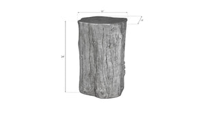 Log Pedestal, Silver Leaf