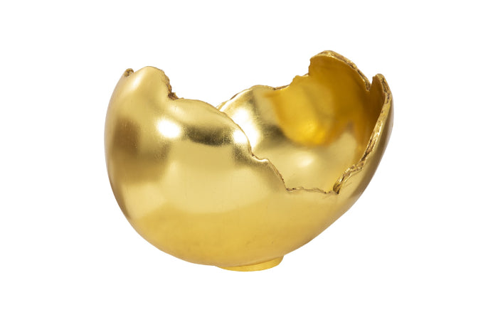 Burled Bowl, Resin, Gold Leaf Finish