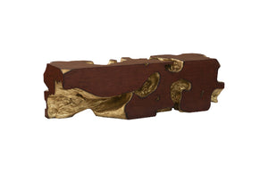 Freeform Bench, Gold Leaf, Faux Bois