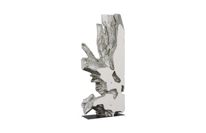 Freeform Sculpture, White, Silver Leaf
