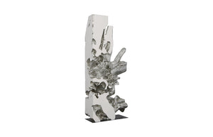 Freeform Sculpture, White, Silver Leaf