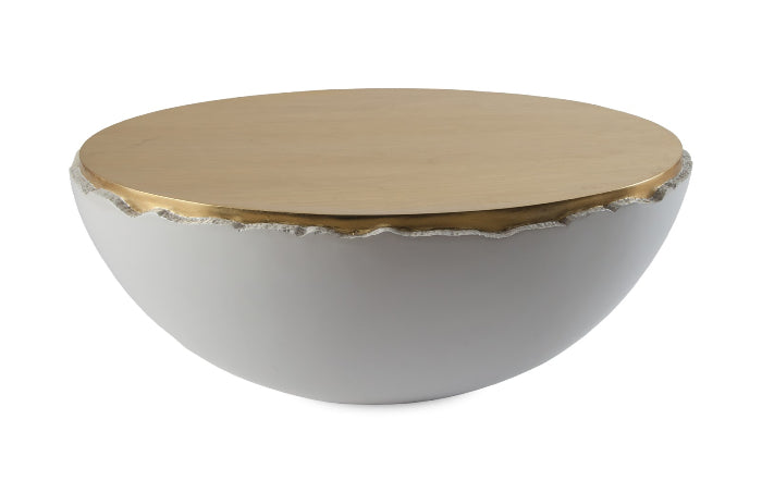 Broken Egg Coffee Table, White and Gold Leaf