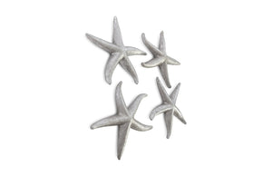 Starfish, Silver Leaf, Set of 4, MD