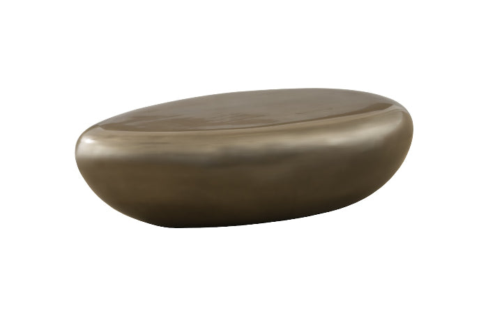 River Stone Coffee Table, Polished Bronze, Large