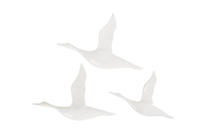 Flying Ducks, Gel Coat White, Set of 3