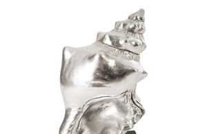 Conch Table Sculpture, Silver Leaf