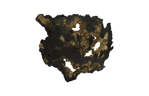 Burled Root Wall Art, Large, Black and Gold Leaf