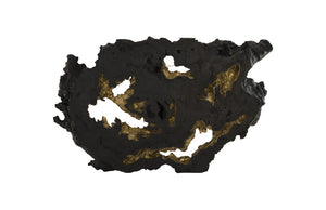 Burled Root Wall Art, Large, Black and Gold Leaf