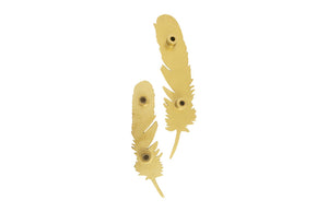 Feathers Wall Art, Large, Gold Leaf, Set of 2