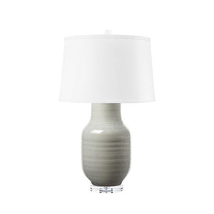 Positano Lamp with Shade 17-inch White Linen, with Nickel, Frosty Mist | Positano  Collection | Villa & House