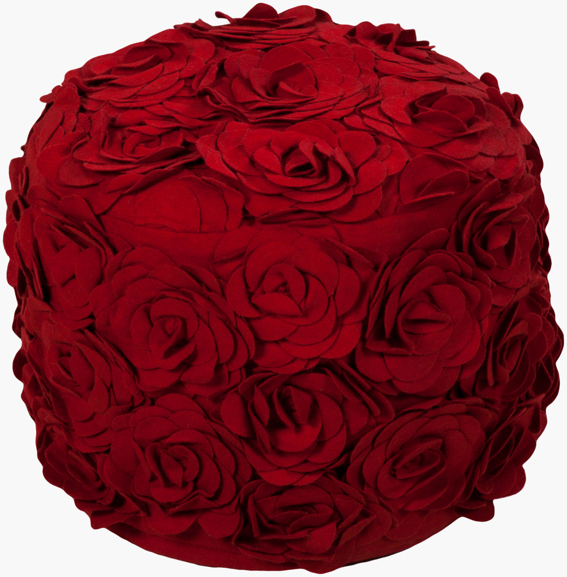 Surya Felted Floral POUF-27 Pouf