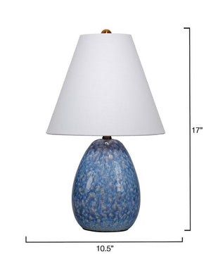Raindrop Ceramic Table Lamp, Blue