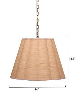 Scalloped 1-Light Pendant, Raffia