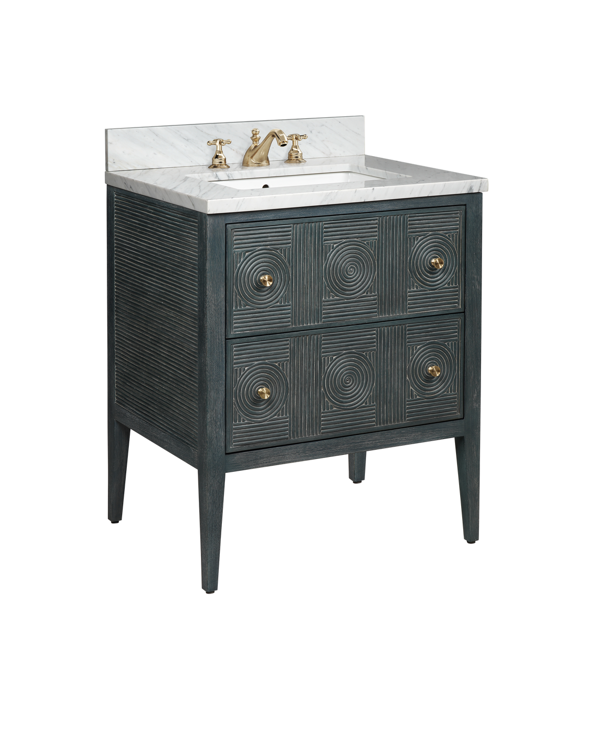 Santos 28" Vintage Navy Vanity with Rectangular Undermount Sink