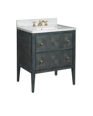 Santos 28" Vintage Navy Vanity with Rectangular Undermount Sink
