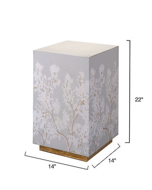 Garland Floral Accent Side Table, Dove