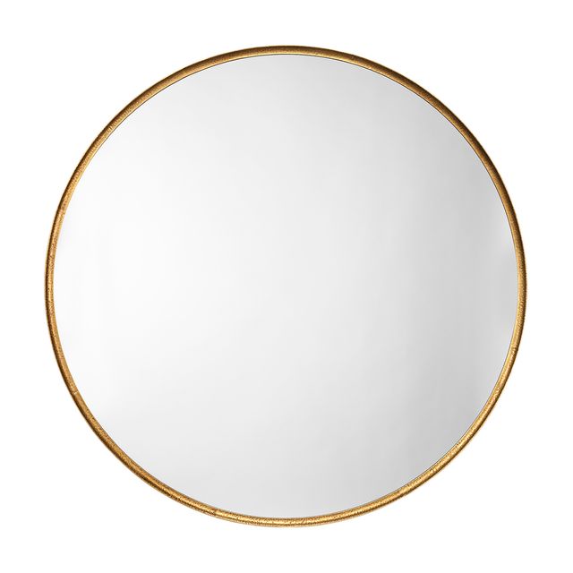 Refined Iron Round Extra Large Wall Mirror, Gold