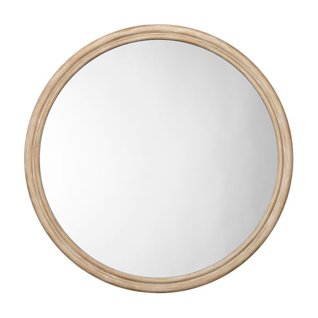 Riley Wood Round Wall Mirror, Large