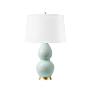 Shandy Lamp with Shade 16-inch White Linen, with Gold | Shandy Collection | Villa & House