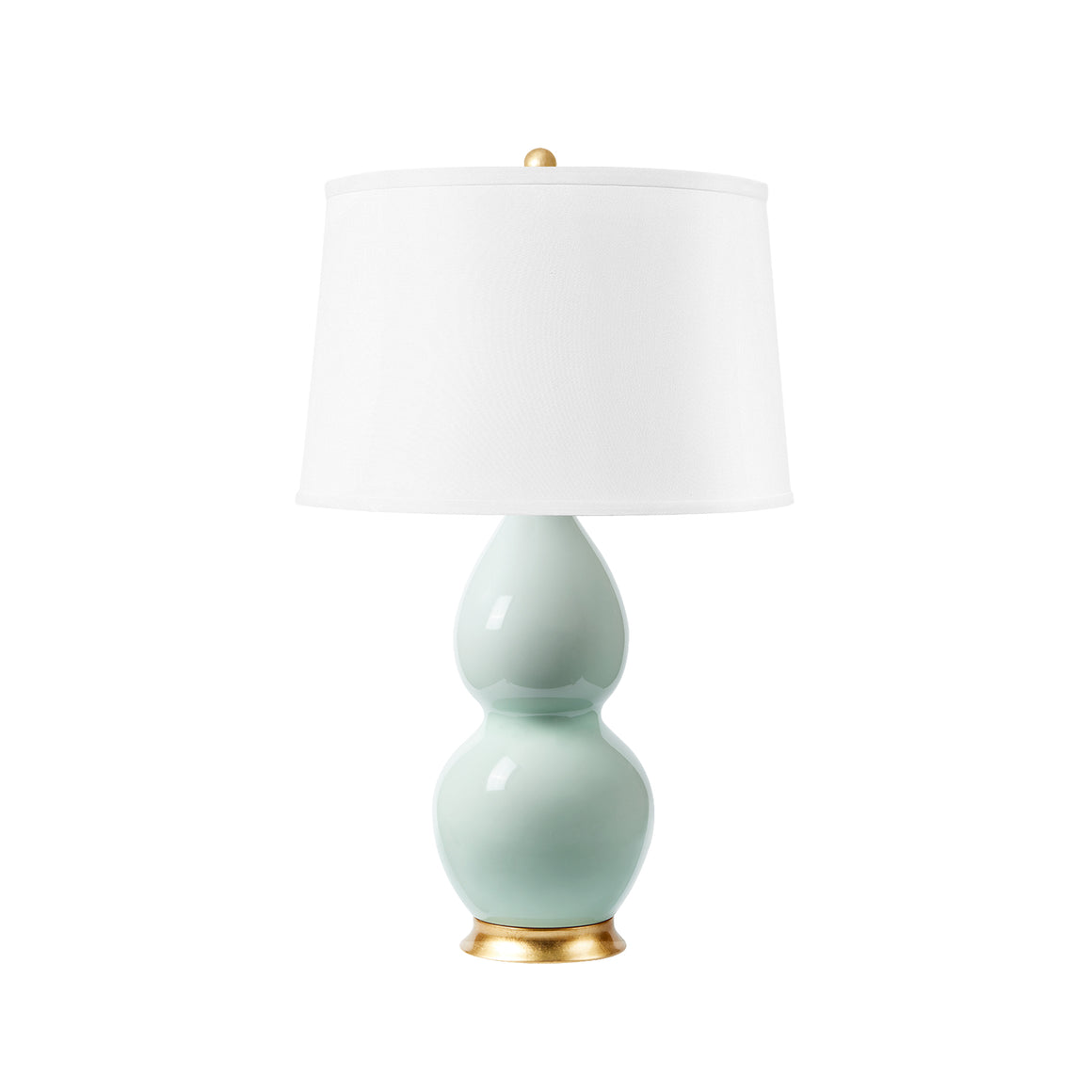 Shandy Lamp with Shade 16-inch White Linen, with Gold | Shandy Collection | Villa & House