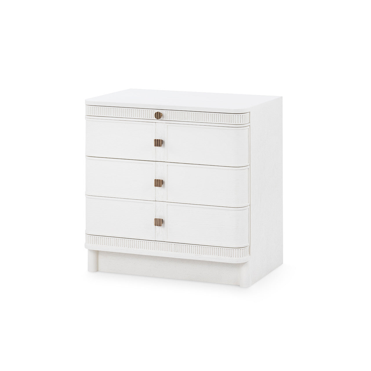 Sienna 3-Drawer Side Table, Glazed Whisper White | Sienna Drawer Side Table Collection | Villa & House