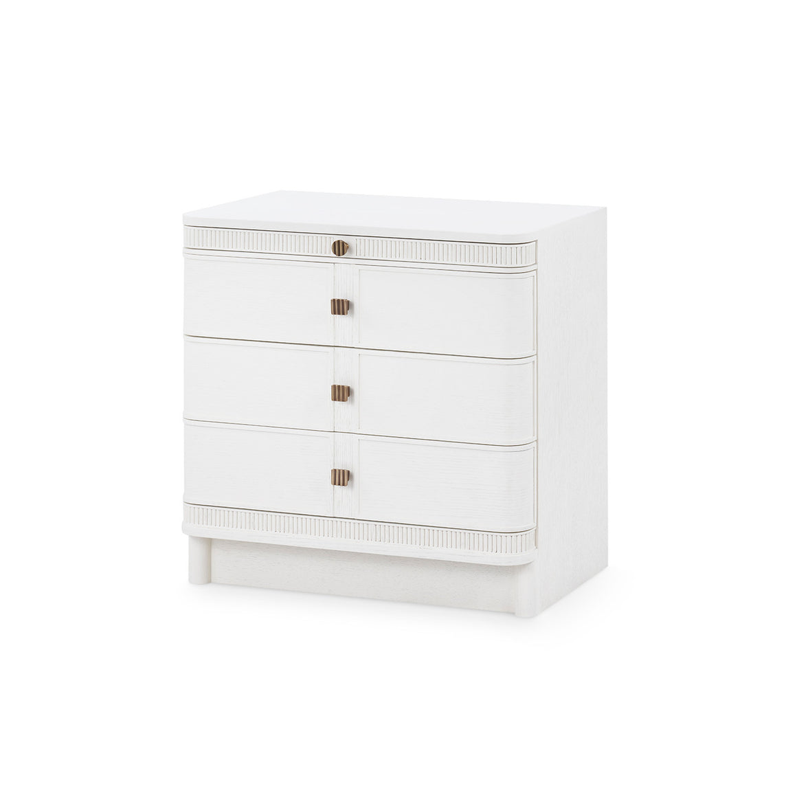 Sienna 3-Drawer Side Table, Glazed Whisper White | Sienna Drawer Side Table Collection | Villa & House