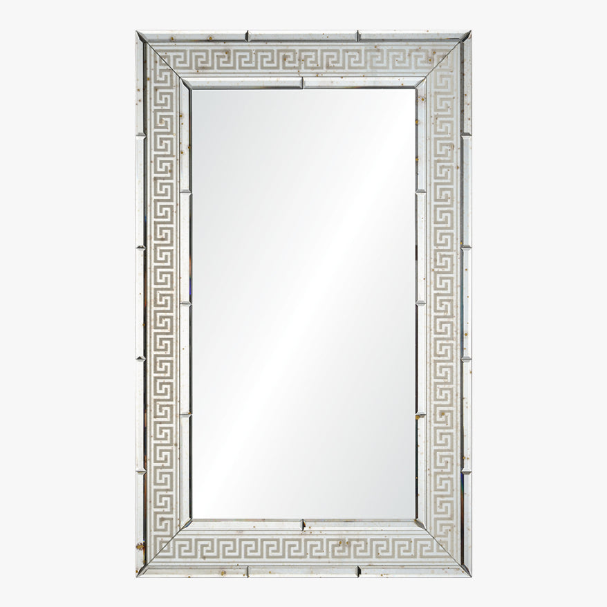 Antiqued Mirror With Silver Detail