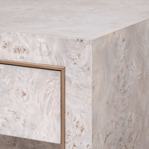 Sloane 1-Drawer Side Table, Light Gray Burl | Sloane Collection | Villa & House