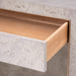 Sloane 1-Drawer Side Table, Light Gray Burl | Sloane Collection | Villa & House