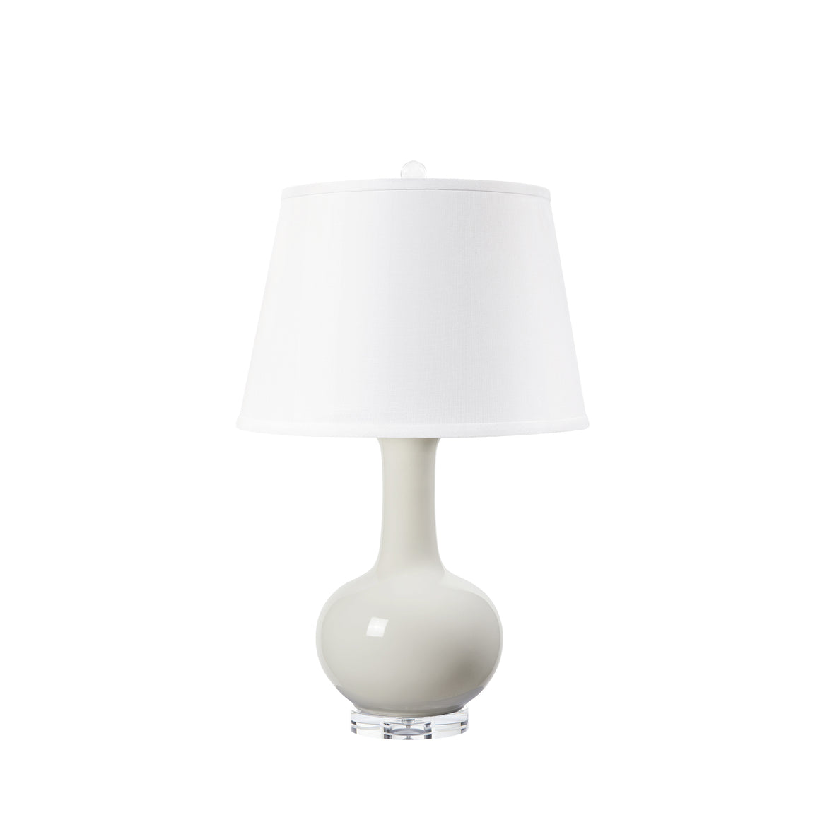 Somerset Lamp with Shade 16-inch White Linen, with Nickel, Foggy Morning | Somerset Collection | Villa & House