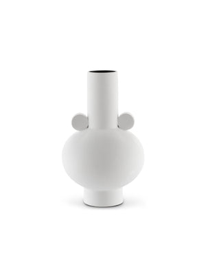 Happy 40 Round White Vase