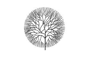 Wire Tree Wall Art, Medium, Circle, Metal, Black