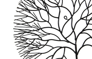 Wire Tree Wall Art, Large, Circle, Metal, Black