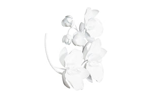 Orchid Sprig Wall Art, Small, Metal, White