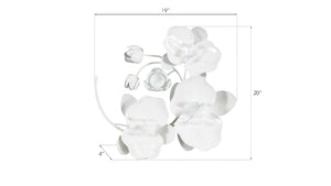 Orchid Sprig Wall Art, Small, Metal, White