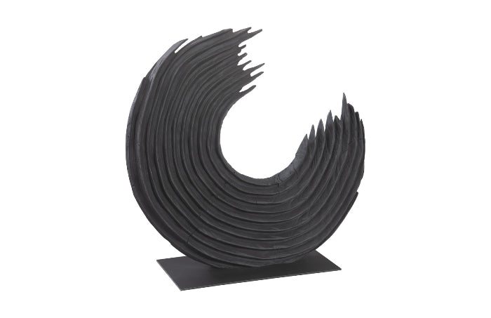 Swoop Tabletop Sculpture, Black Wood, Small