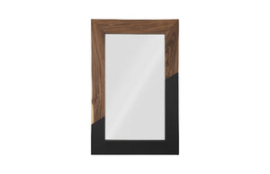 Geometry Wood Mirror, Natural, Black