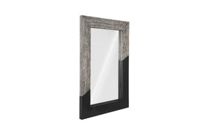 Geometry Wood Mirror, Gray Stone, Black