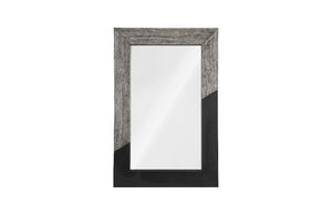 Geometry Wood Mirror, Gray Stone, Black