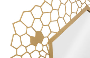 Hexagon Honeycomb Mirror Brass