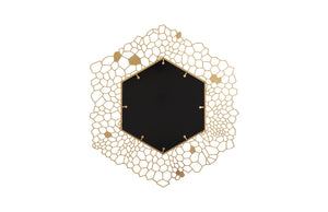 Hexagon Honeycomb Mirror Brass