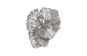 Flower Wall Art, Small, Gray, Metal