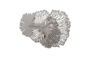 Flower Wall Art, Small, Gray, Metal